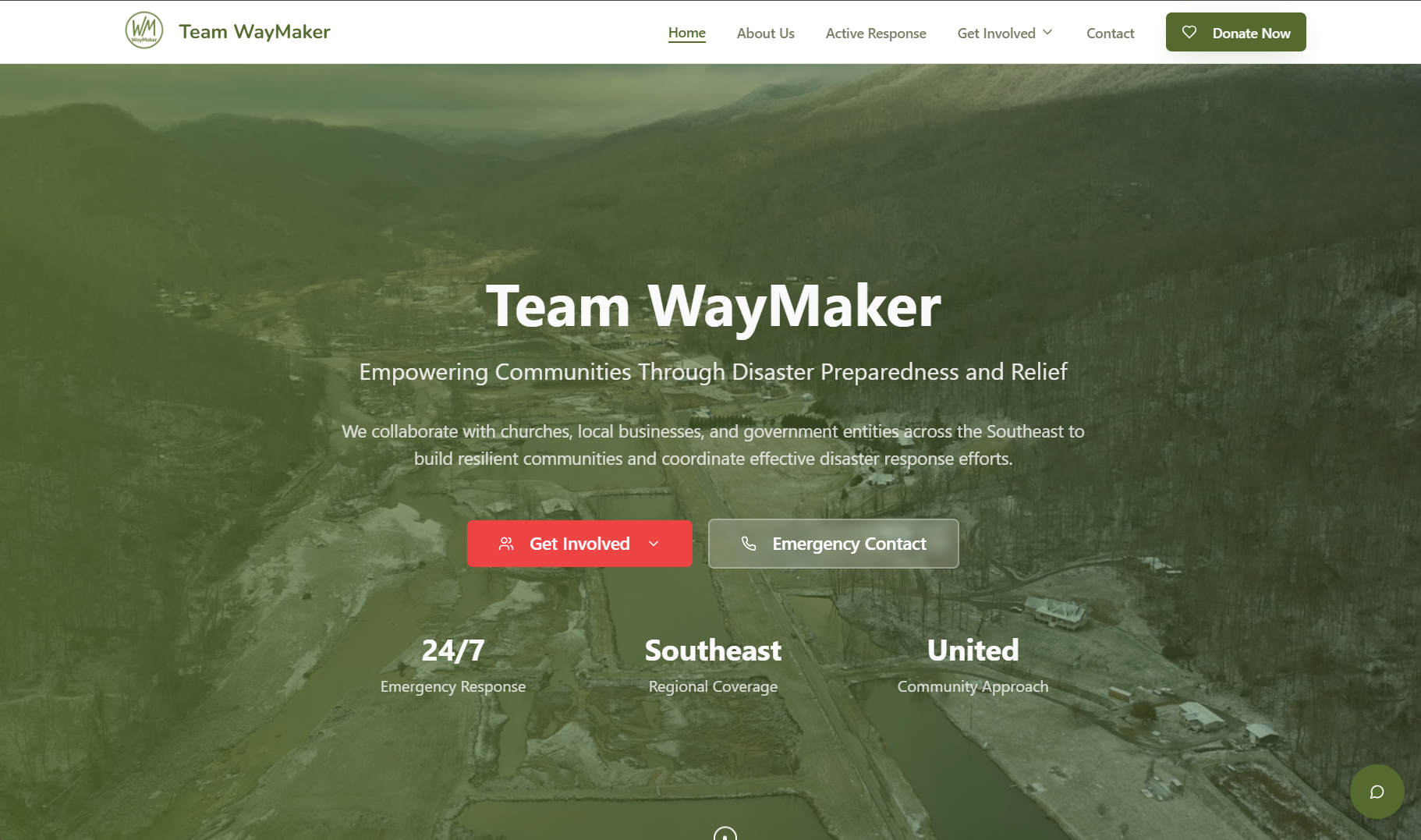 Team WayMaker public website homepage